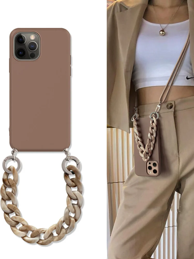 

Chic Marble Chain Strap Lanyard Case for Huaiwei p30 Mate P30 40 pro Honor 30 30s 30pro Nova 6 7 8 se Silicone Luxury Phone Bags