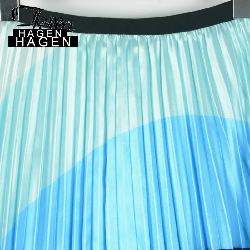 Том Хаген новая модная плиссированная юбка с принтом высокая талия весна лето