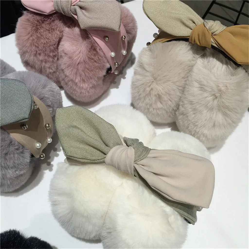 Модные зимние наушники для взрослых женские мужские влюбленных теплые плюшевые