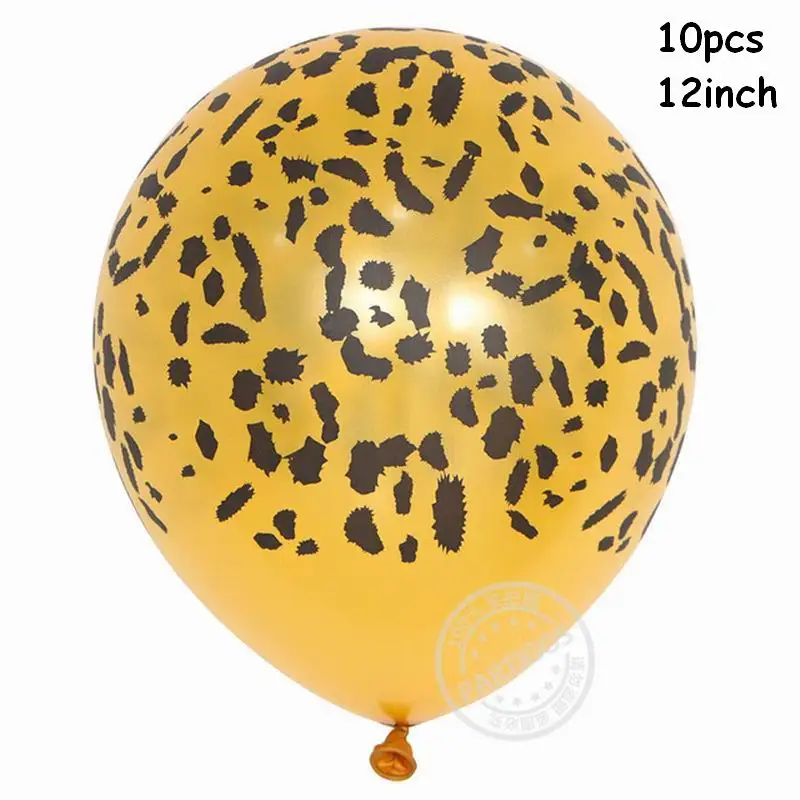 10pcs Вечерние шары в стиле сафари в джунглях, латексные шары в виде животных, воздушные гелиевые шары с цифрами, декор для детского дня рождения - Цвет: 10pcs