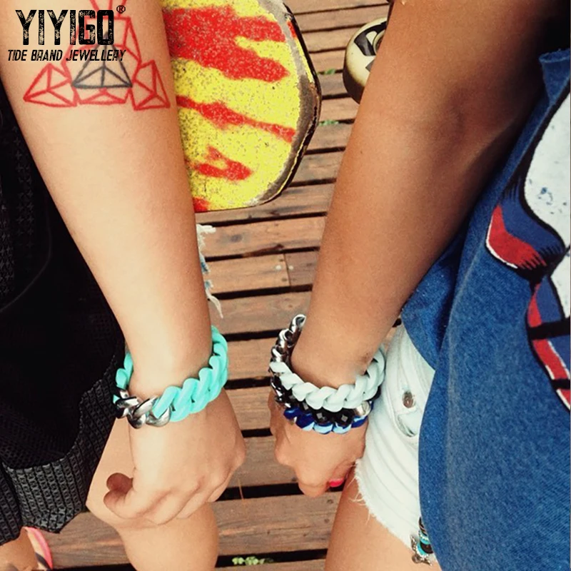 Оригинальный бренд Tide браслет из титановой стали зеленый мятно синий