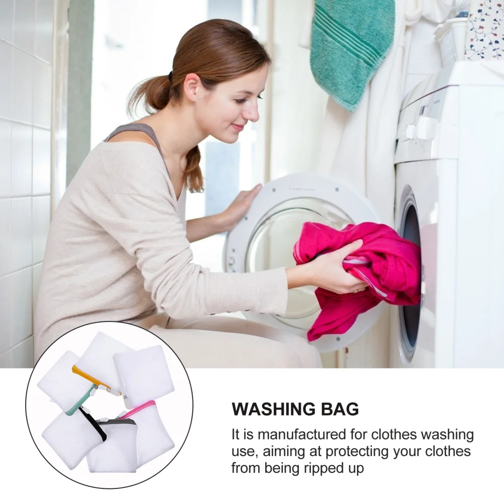 

6pcs Zipper Closure Mesh Laundry Bags for Home Washing Machine Travel Net Bags