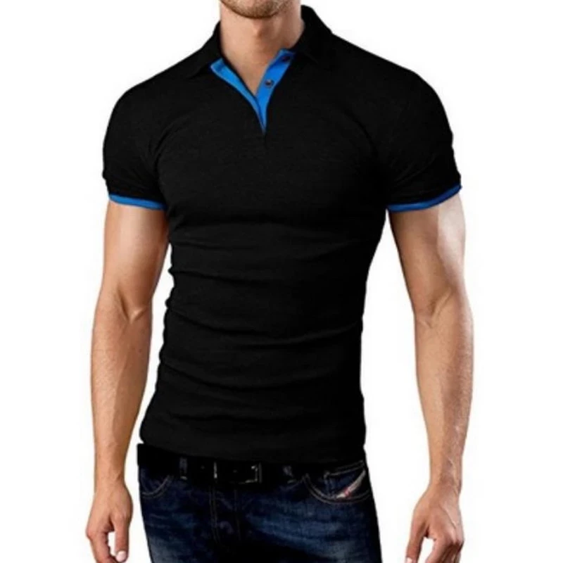 

Men's short-sleeved custom T-shirt tops Slim casual breathable solid color business summer new style 2021