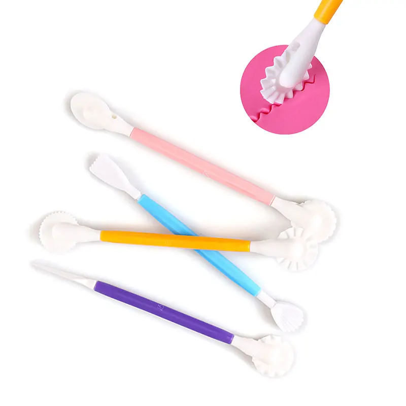 4 шт./компл. помадное тесто цвет резьба нож пластиковый торт цветок набор для