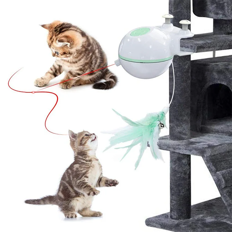 

New Laser Pet Toy Ball Anchor Clip Cat Tree Climbing Electric Led Light Charging Smart Feather Cat Toy Interactive Pet Supplies