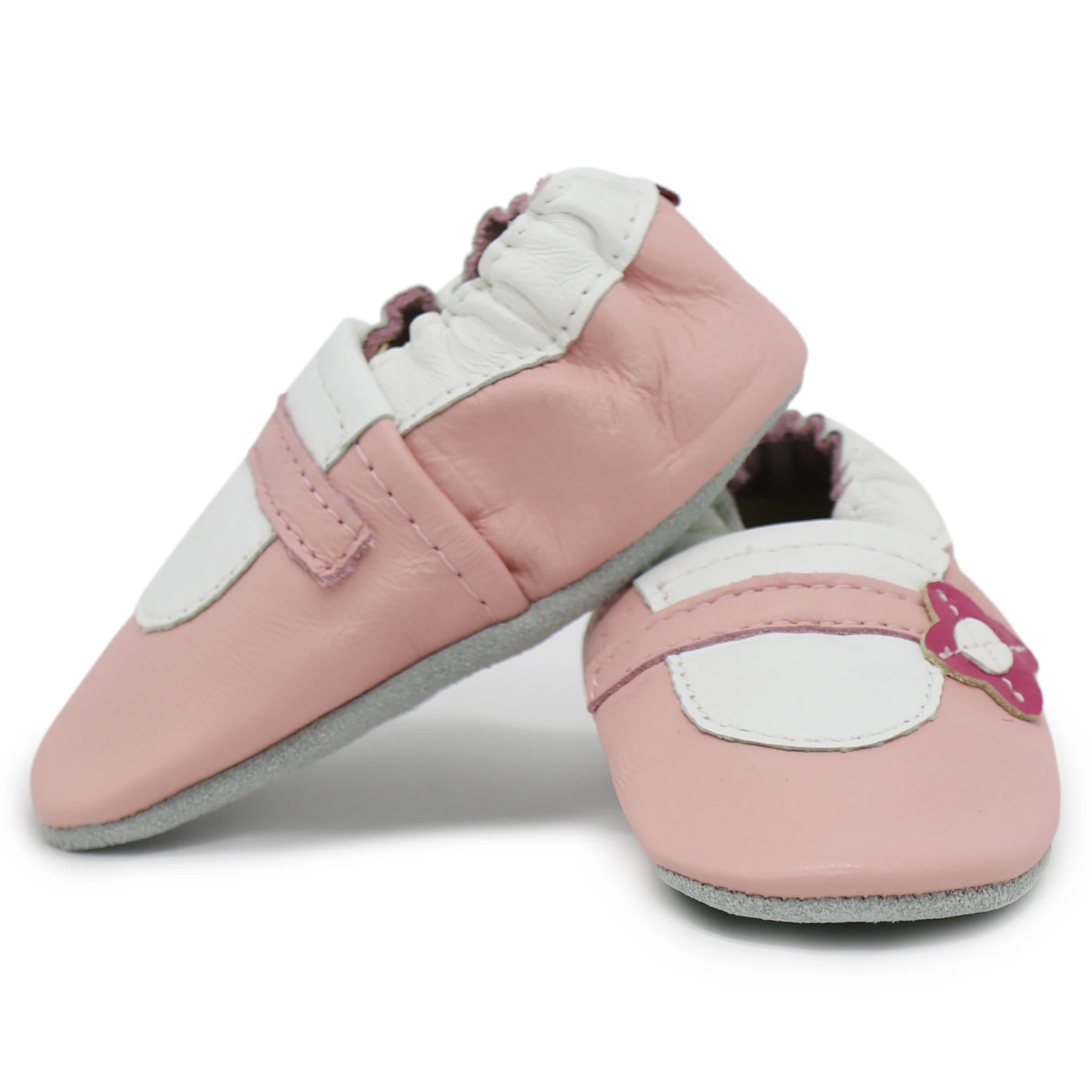 Shoeszoo/детская обувь из мягкой натуральной кожи для новорожденных мальчиков и девочек; нескользящая обувь для малышей от 0 до 24 месяцев - Цвет: mary jane pink