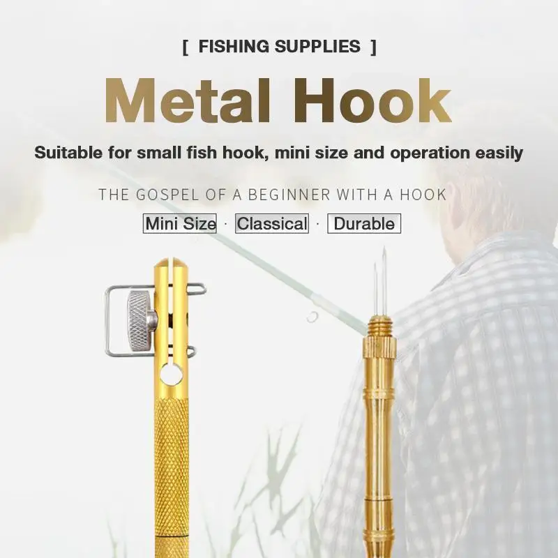 

Fast Fishing Knot Tying Tool Full Metal Fishing Hook Knotting Tool & Tie Hook Loop Making Device & Hooks Decoupling remover Carp
