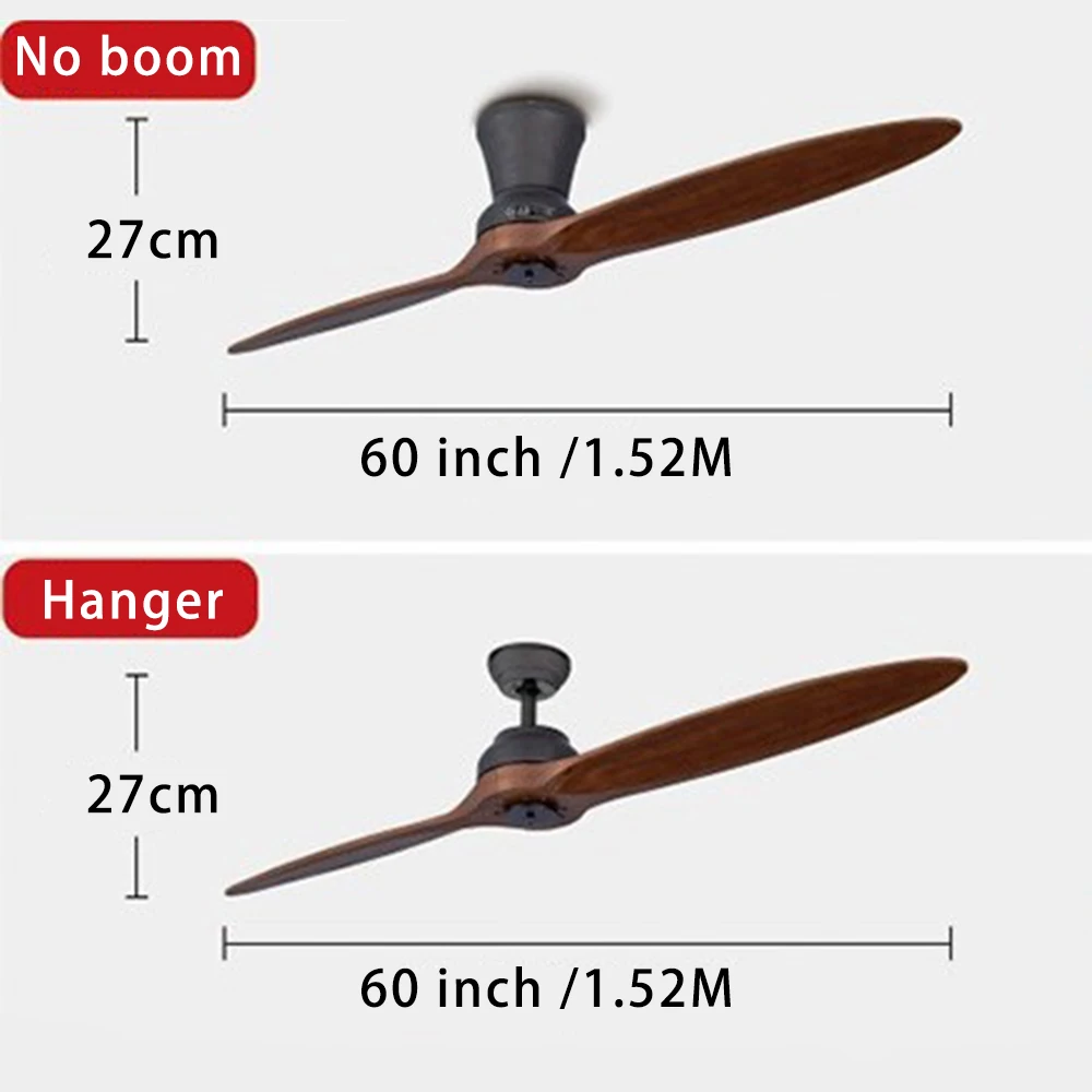 

Black Village Industrial Wooden Ceiling Fan Wood Fans Without Light Decorative Home Fan DC 110/220V Ventilador De Teto