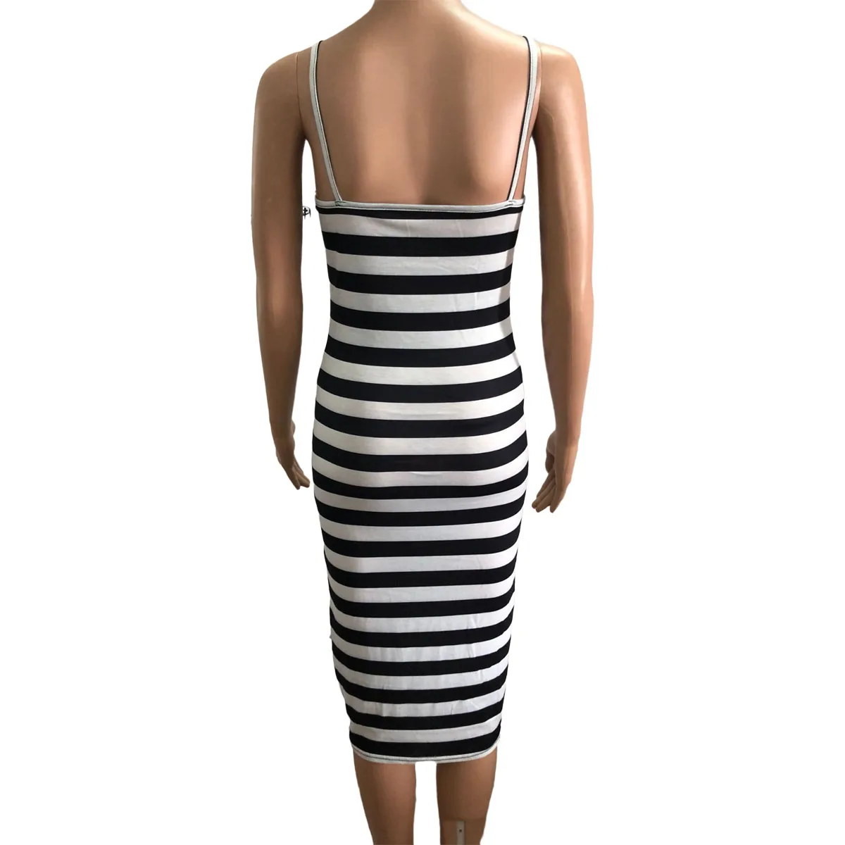 

2020 Fashion Trend Women Ladies Hot Summer New Sleeveless Stripe Print Sheath Dress Casual Holiday Lounge Wear Skinny Sundress