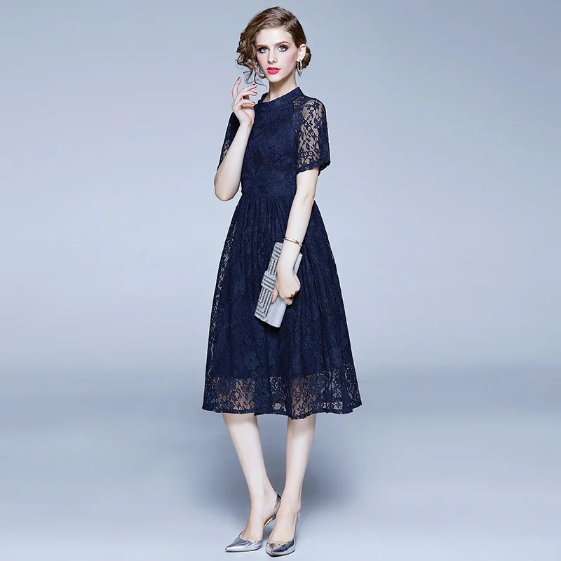 Женское винтажное кружевное платье трапеция DROWYD повседневное ТРАПЕЦИЕВИДНОЕ