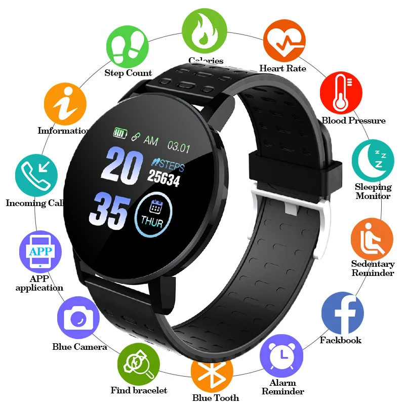 Смарт-часы Fit pro 119plus для Android IOS фитнес-браслет пульсометр кровяное давление