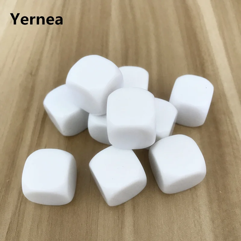 

Wholesale 200Pcs/Lot High-quality 20mm White Blank Dice Can Write Children Interesting Teaching DIY Design Set Yernea Boardgame
