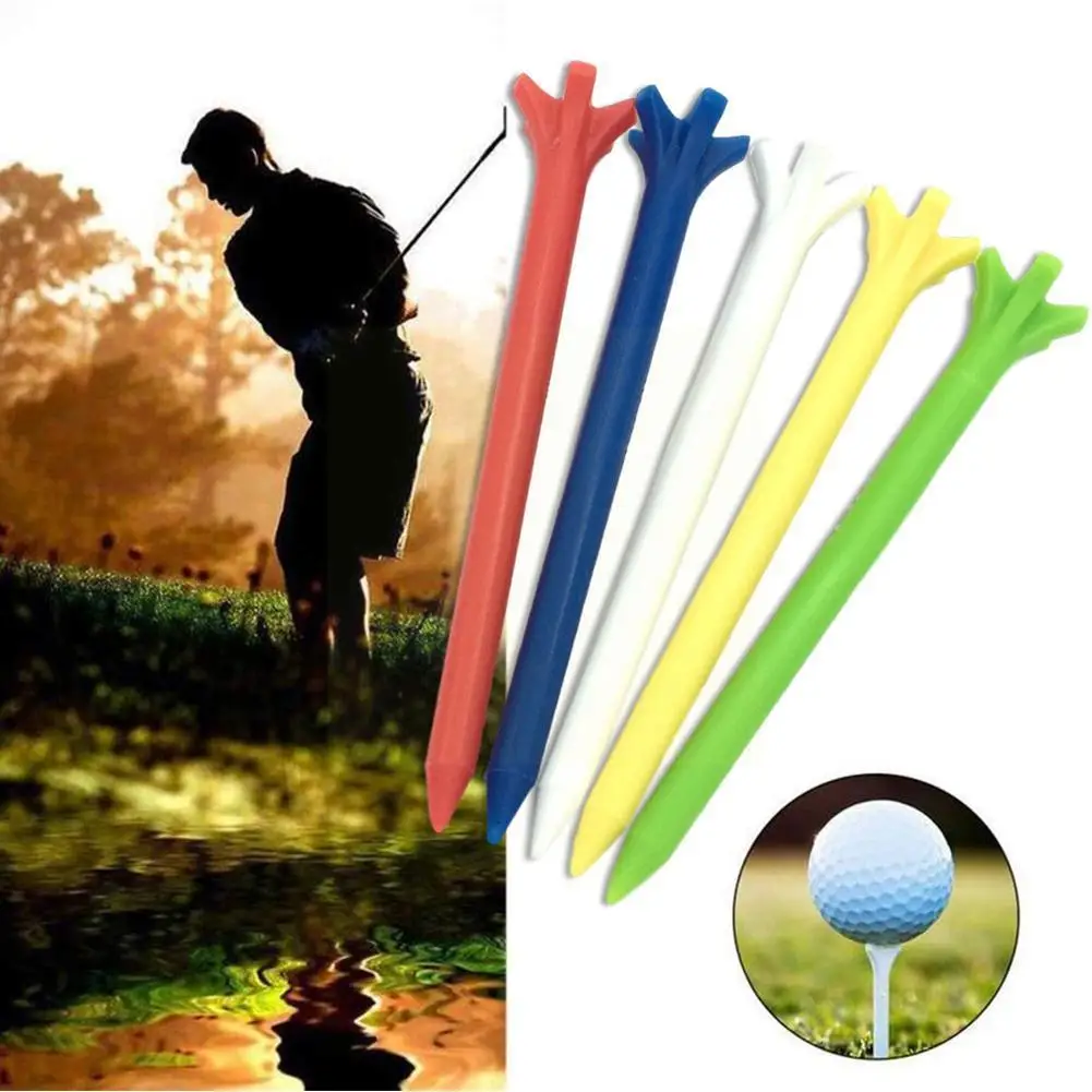 

50pcs Golf Tee 70mm Five Claw Nail Plastic Tee Random Professional Prong 70mm Friction 5 tee Less Claw 5 Zero golf Color H7S6