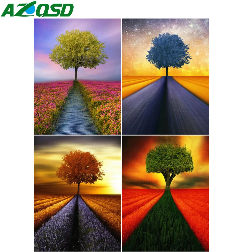 

Алмазная живопись 5D AZQSD, Новые поступления Бриллиантовая мозаика дерево, пейзаж, наборы для вышивки крестом, картина для Стразы, домашний декор