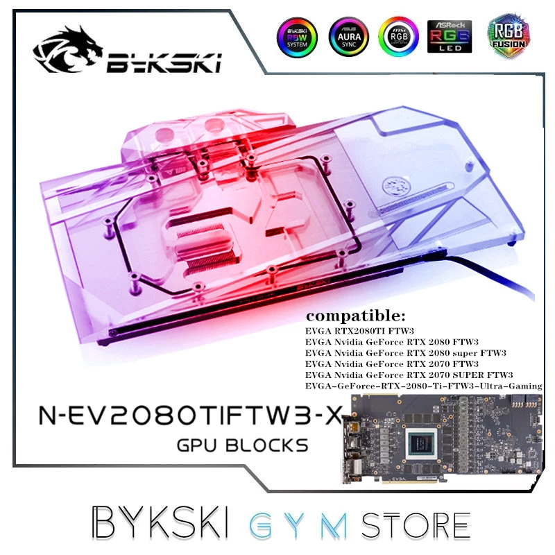 

Bykski EVGA GPU воды блок для EVGA RTX2080TI FTW3/2070 2060 супер FTW3 Графика карты, VGA, VGA кулер N-EV2080TIFTW3-X