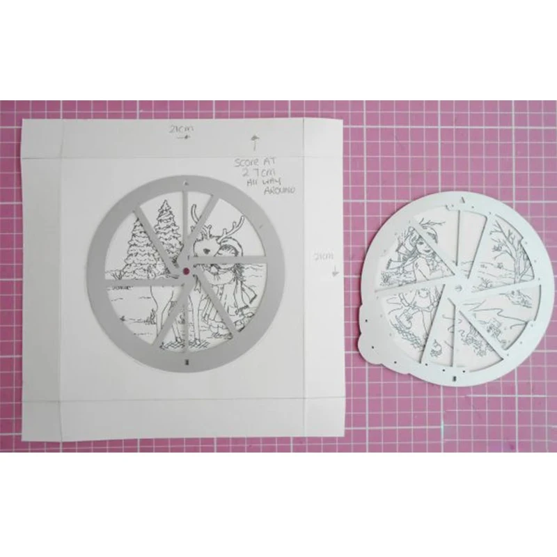 

New Magic Window Slider Card Cutting Dies 5pcs Set Slot Spin Vintage Frames Cutting Dies Stamps For Diy Dies Scrapbooking Cards