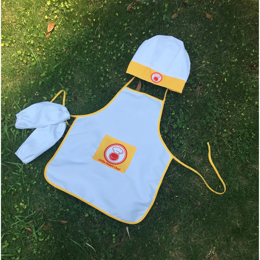 Милый детский фартук шеф повара шляпа рукав набор Дети Ремесло Искусство кухня