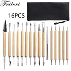 Набор для скульптурирования, комплект из 16 предметов для самостоятельной сборки глины, сглаживания, воска, резьбы, керамики, полимерной формы, моделирования, резьбы по дереву