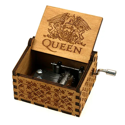 Queen Творческий антикварная резная деревянная игра престолов музыкальная шкатулка, Красавица и Чудовище рождественский подарок, подарок на год, подарок на день рождения - Цвет: Queen