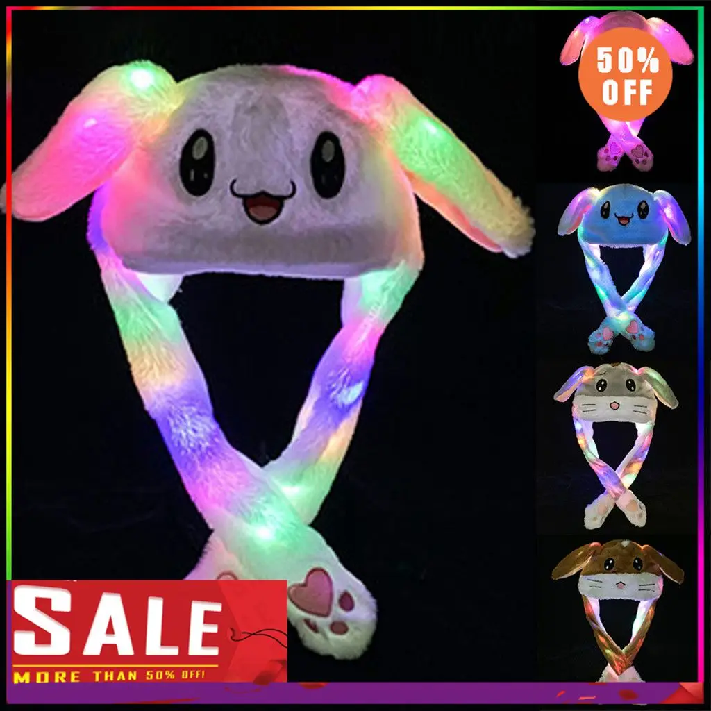 Унисекс плюшевая шапка с заячьими ушами милый кролик светильник пушистые шапки