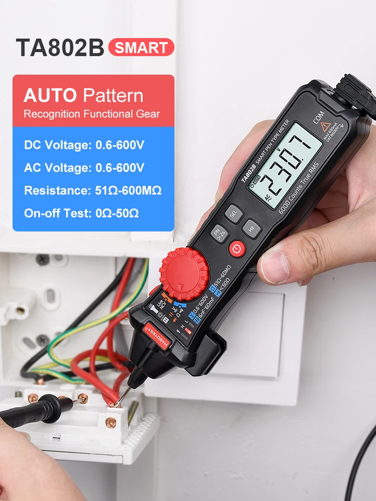 Professional Digital Multimeter Smart Pen Type True RMS Ohm Capacitance Hz AC DC NCV Automotive Tester HABOTEST TA802 | Инструменты