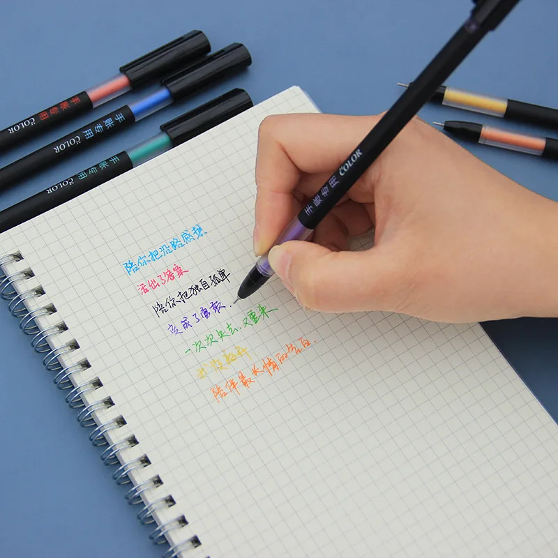 

12Pcs/Set Colorful Rainbow Gel Pen 0.5mm Fine Tip All Needle Gel Pens for Scrapbooking Drawing Sketch Writing Supply Stationery