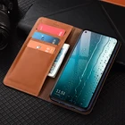 Чехол-книжка для Sony Xperia 1, 5, 8, 10, 20 II, L1, L2, L3, L4 Plus, из натуральной кожи, с магнитной застежкой