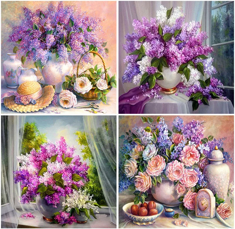 

5d Diy Diamond Painting Flower Floral Diamond Embroidery Full Drill Rhinestones Daimond Painting Mosaic Home Decor Cross Stitch