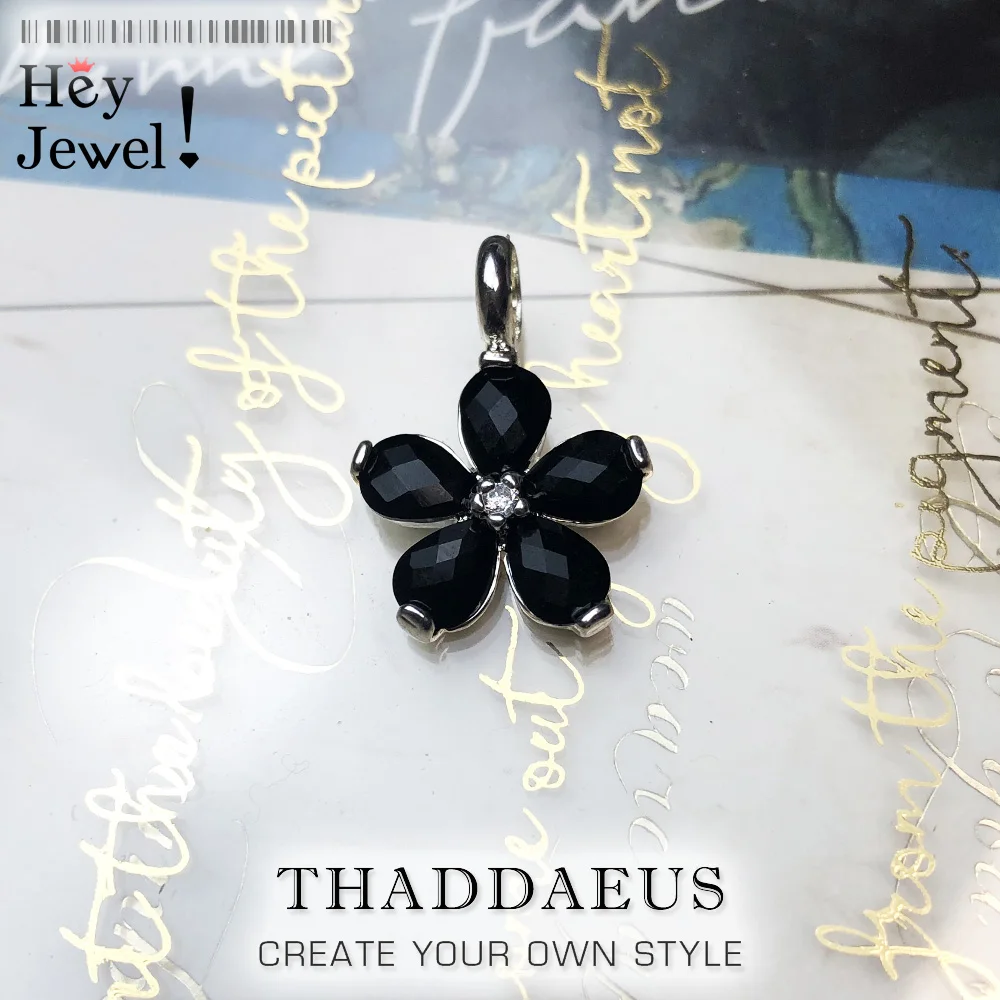 Подвеска с кристаллами и цветами черного цвета модные ювелирные изделия бренда