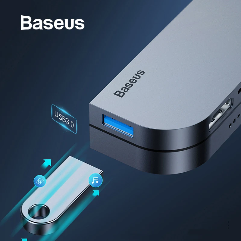 Baseus Usb 3.0HUB 5 Гбит/с адаптер type C концентратор конвертер подходит для huawei mate20 Pro samsung
