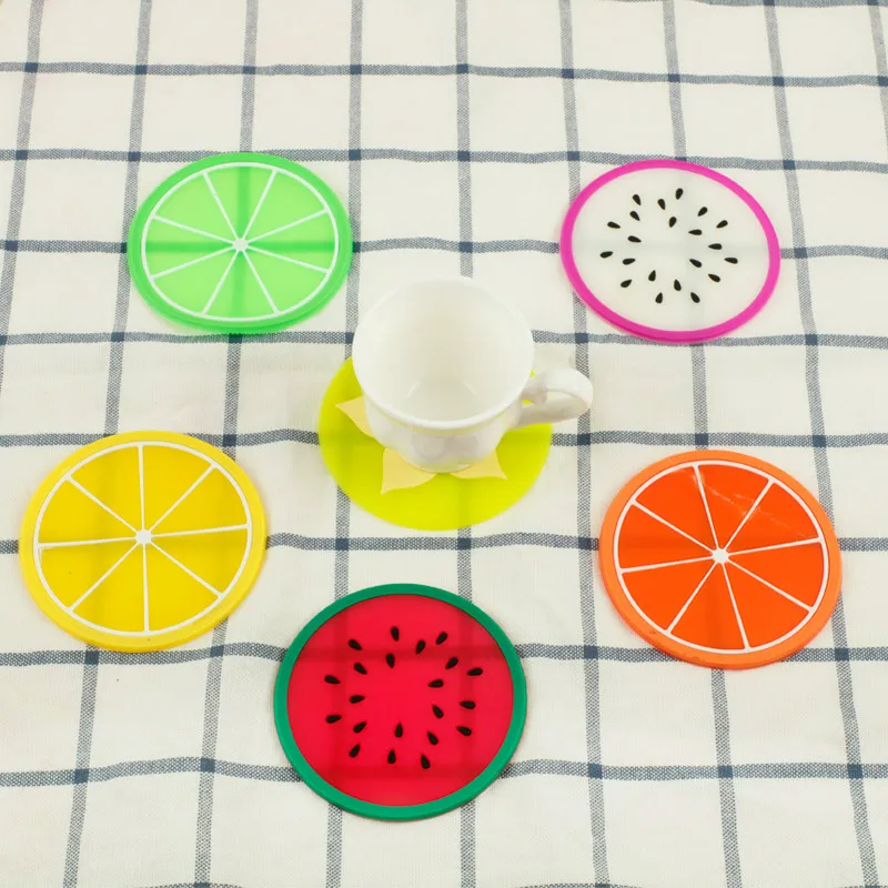 Familysky 1 шт. 9 см стол в форме фруктов коврик милый красочный силиконовый круглый