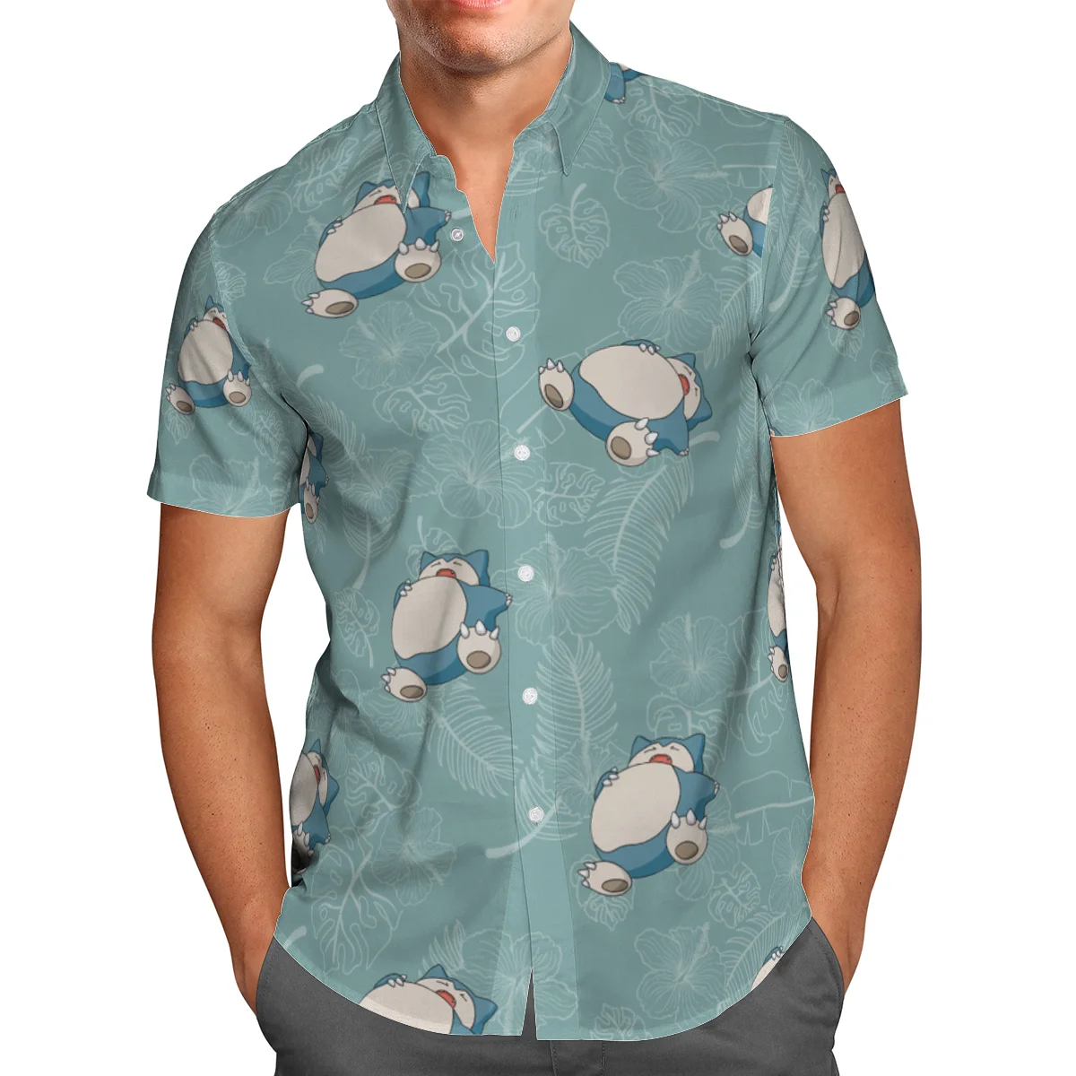 2021 camicia Casual estiva con bottoni Holiday manica corta animale 3D All Over stampato Beach Fashion Mens bavero top Hip-Hop colorati