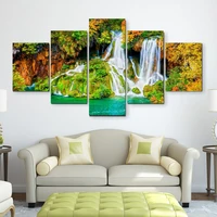 5 piece canvas art wall art waterfall nature hd print modern canvas painting for decoration home wall pictures for living room