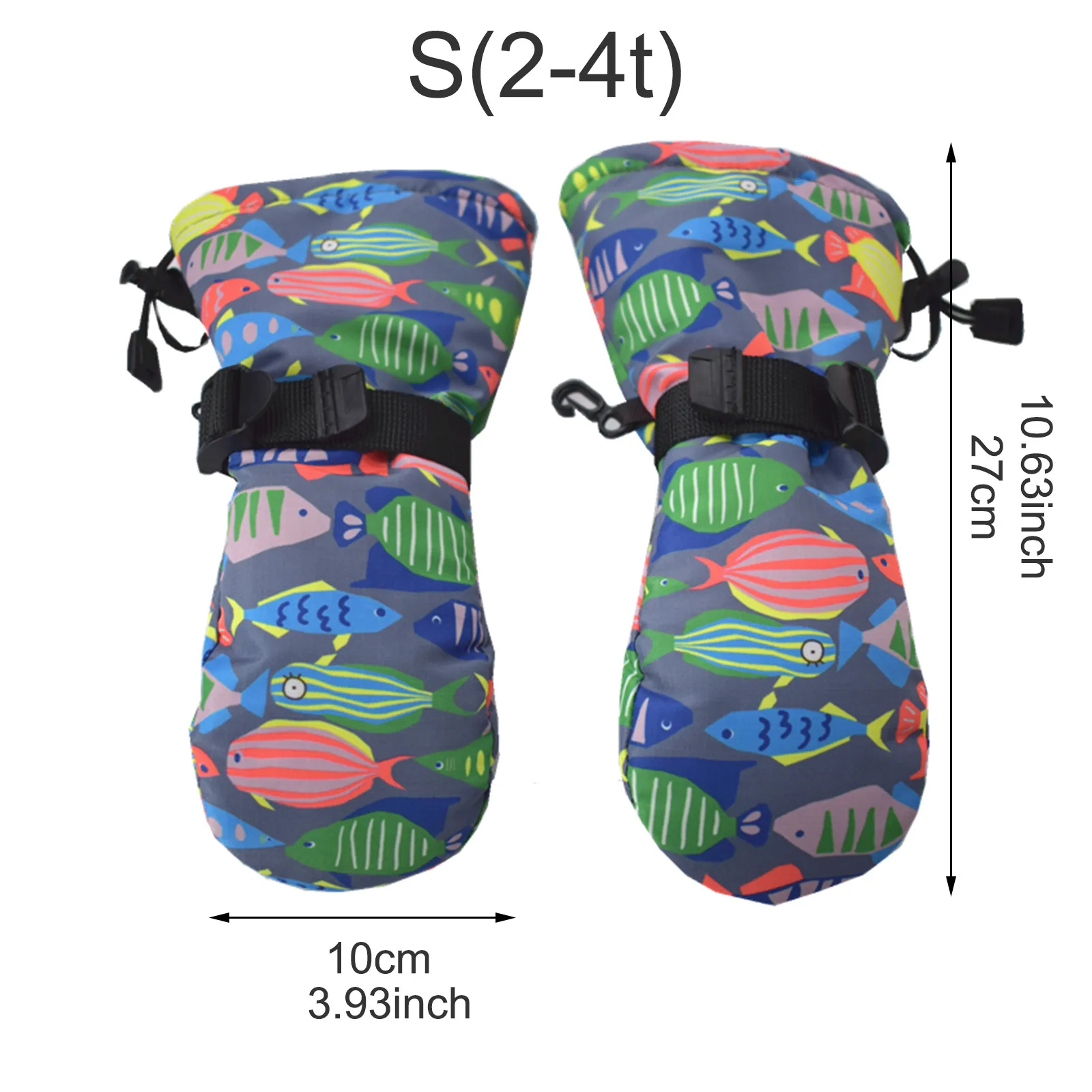 

Children's Fashion warm cartoon colorful fish finger Ski Gloves Cold Waterproof Non-slip Warm Cartoon Colorful Fish