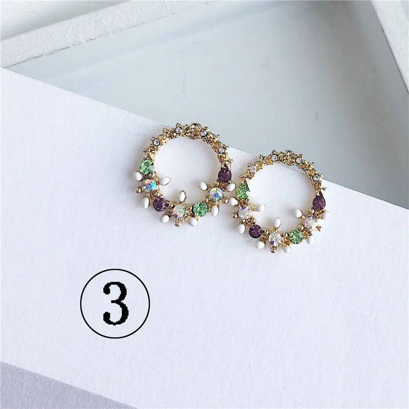2019 latest design brand ear ring color flower earrings female simple for women |