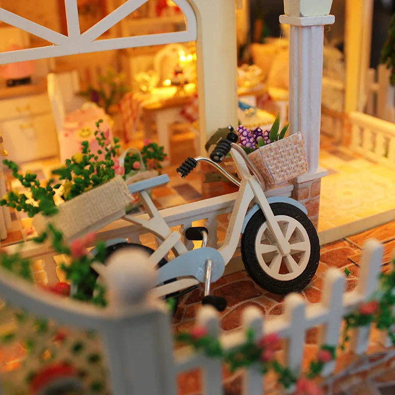 30cm LED Three Layer Villa DIY doll house diy dollhouse miniature furniture Kit children stay home Toys | Игрушки и хобби