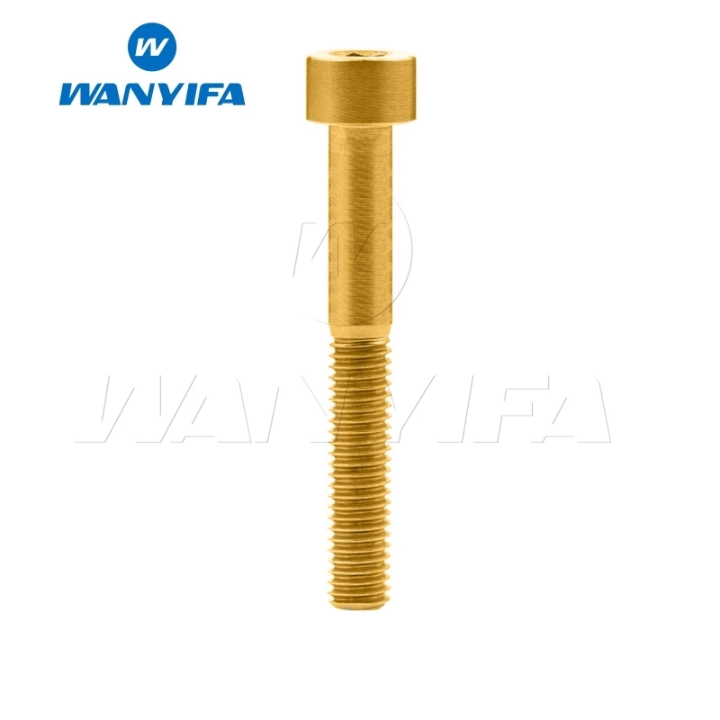 Waniifa M5 x 45 50 55 60 мм Титан Ti болты шестигранный ключ с квадратной головкой винт для руля велосипеда - Цвет: M5x50mm Golden