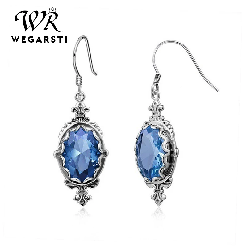 Женские серебряные сережки подвески WEGARASTI висячие серьги из серебра 925 пробы с