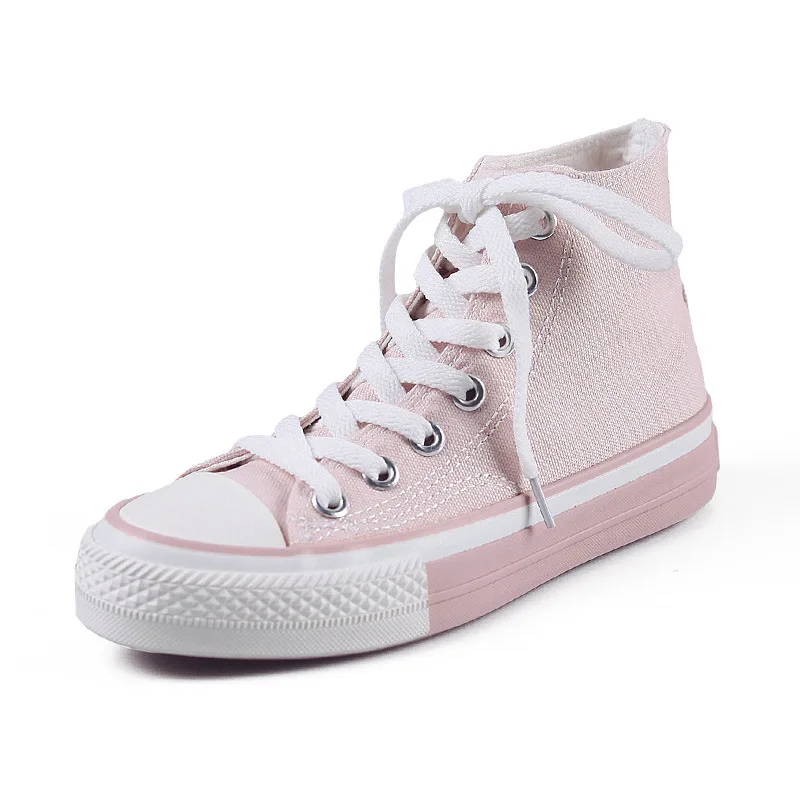 Женские Классические парусиновые кроссовки однотонные розовые Прогулочные со