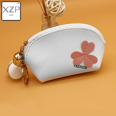 XZP, милый цветок, Женский кошелек для монет, модный, мини, маленький, кожаный, для женщин, для ключей, для карт, для денег, кошелек, кисточка, брелок для девочек - Цвет: Белый