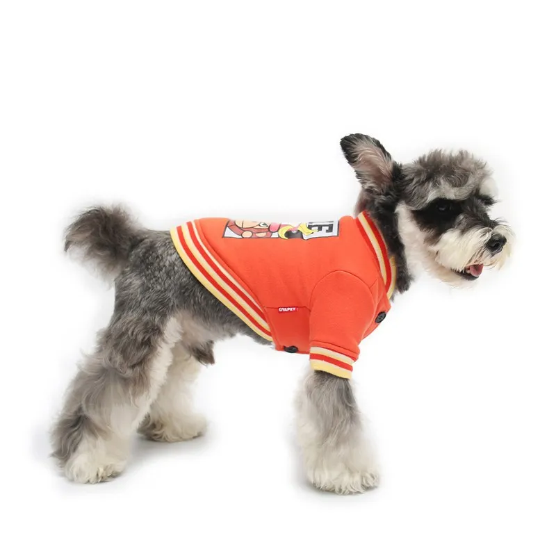 

Pet Clothes Thickened Plus Velvet Warm Baseball Uniform Blue Gog Clothes