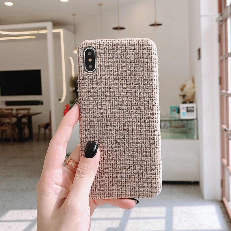 Зимние теплые сетчатые чехлы для телефонов для iPhone 11Pro Max XR X XS Max 7 8 Plus, модная Противоударная однотонная шерстяная задняя крышка