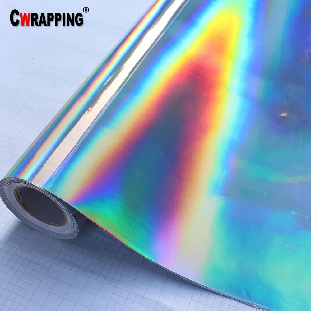 

Chrome Silver Laser Car Wrap Film Holographic Rainbow Sticker Color Change DIY Automobiles Decals Sheet Car Styling 152x300cm