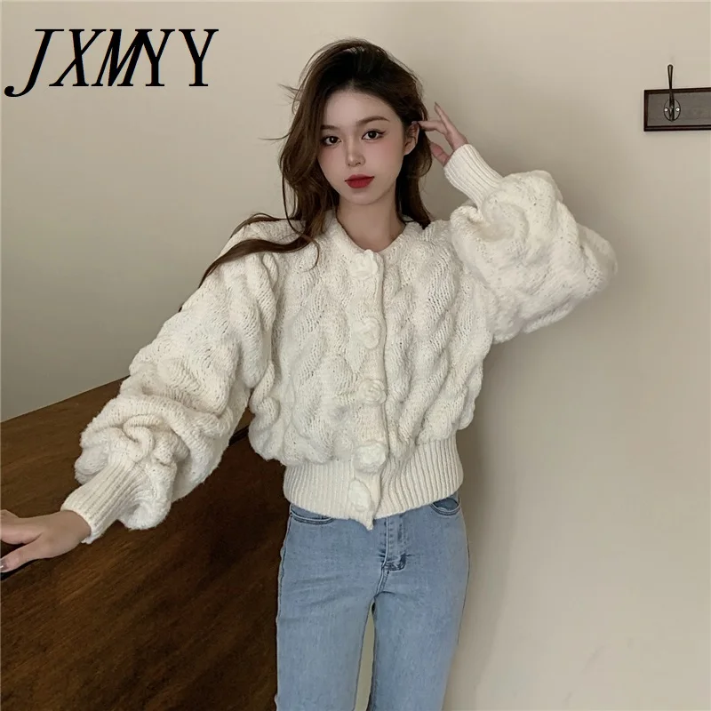 Укороченный свитер JXMYY корейский Кардиган укороченный топ 2021 модные свитера