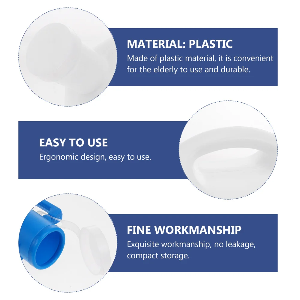 

1 Set Men Urinary Drainage Pot Car Pee Bottle Toilet Pot with Tube (White)