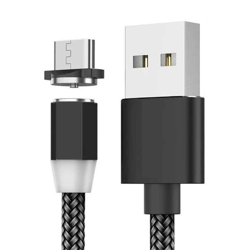 Black cable and plug Магнитный usb-кабель для быстрой зарядки мобильного телефона для Xiao mi redmi note 7 7s 6 5 5a pro S2 7A 5 PLUS 3s 4x4 6A mi 9 SE 8 Lite 6 5 - Цвет: Black cable and plug