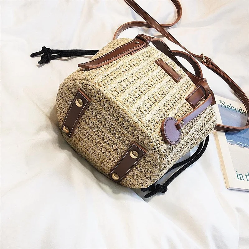 Women Straw Shoulder Bag Vintage Bags Mini Messenger Beach Casual Wicker | Багаж и сумки