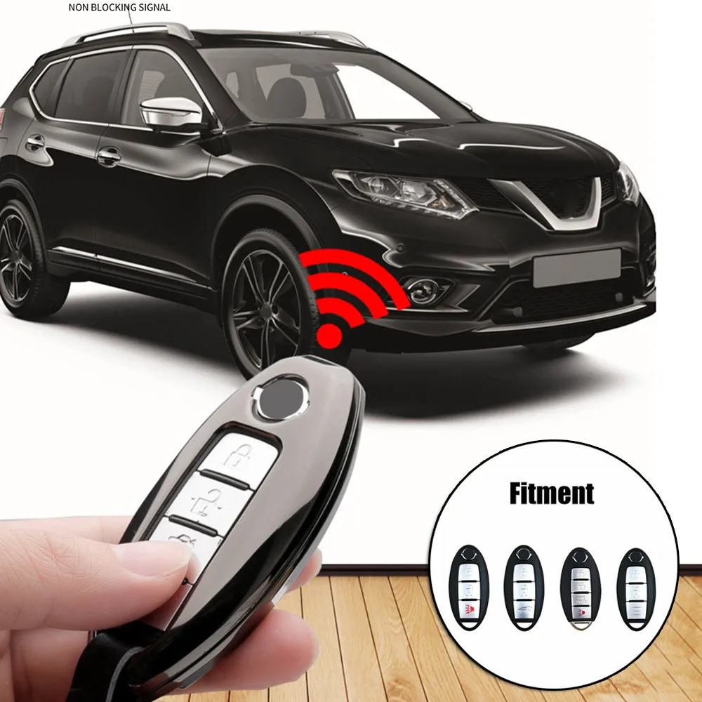 

Metal Key Fob Cover Oval Parts W/key Chain Accessories Black Stripe Car