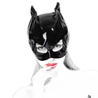 Пикантная женская обувь из кожи с принтом головa кота маска, БДСМ секс головные уборы, Фетиш кошка капюшон маска для лица, ПЭТ ролевая игра вечерние маска интимные игрушки для женщин