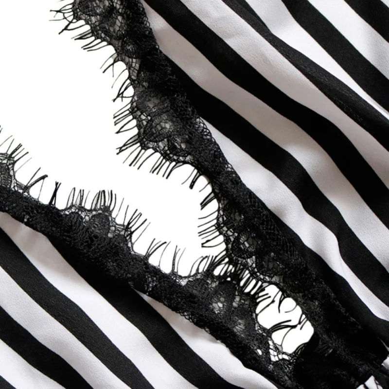 Sexy Women Lace Underwear Cross Back Backless Bodysuit Fashion Female Striped Sleepshirt Sleep Bodysuits |